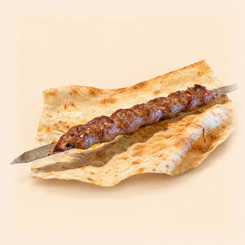 Aberdeen Angus beef kebab on lavash