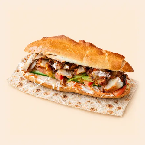 Pork shawarma in a bun